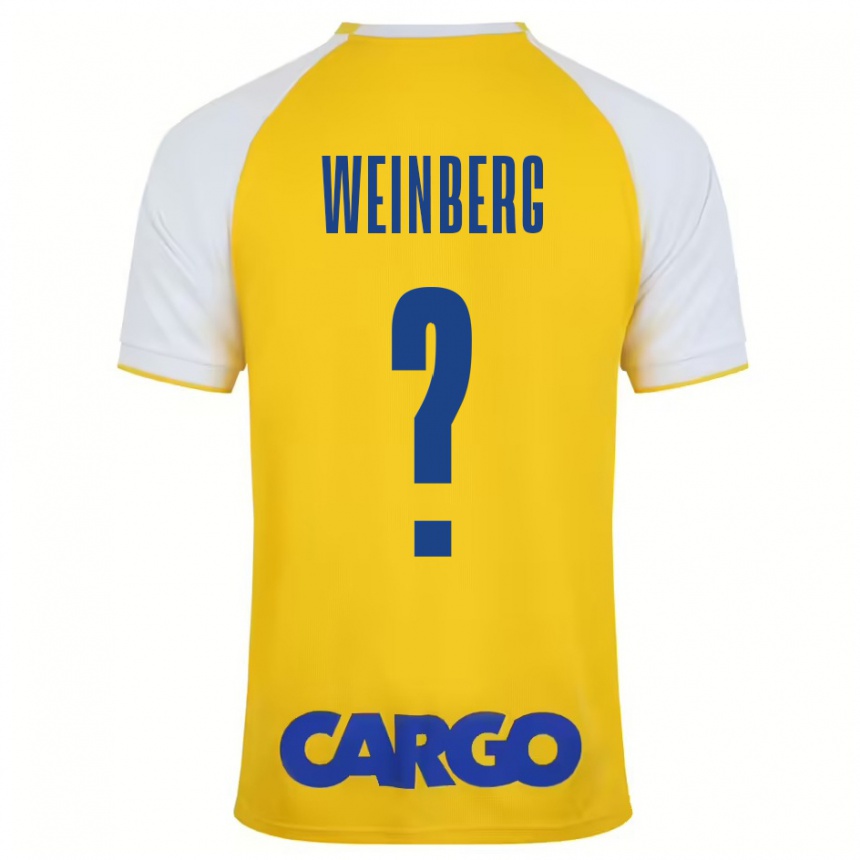 Niño Fútbol Camiseta Idan Weinberg #0 Amarillo Blanco 1ª Equipación 2024/25 Perú