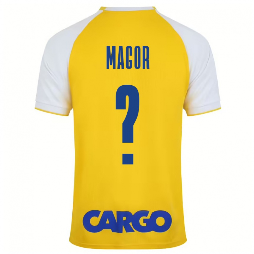 Niño Fútbol Camiseta Roee Magor #0 Amarillo Blanco 1ª Equipación 2024/25 Perú