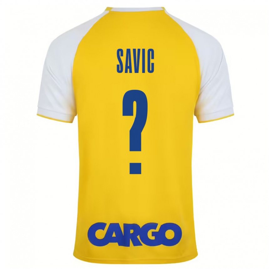 Niño Fútbol Camiseta Rom Savic #0 Amarillo Blanco 1ª Equipación 2024/25 Perú