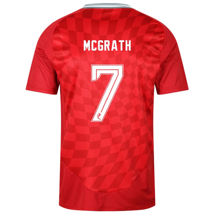 Niño Fútbol Camiseta Jamie Mcgrath #7 Rojo 1ª Equipación 2024/25 Perú