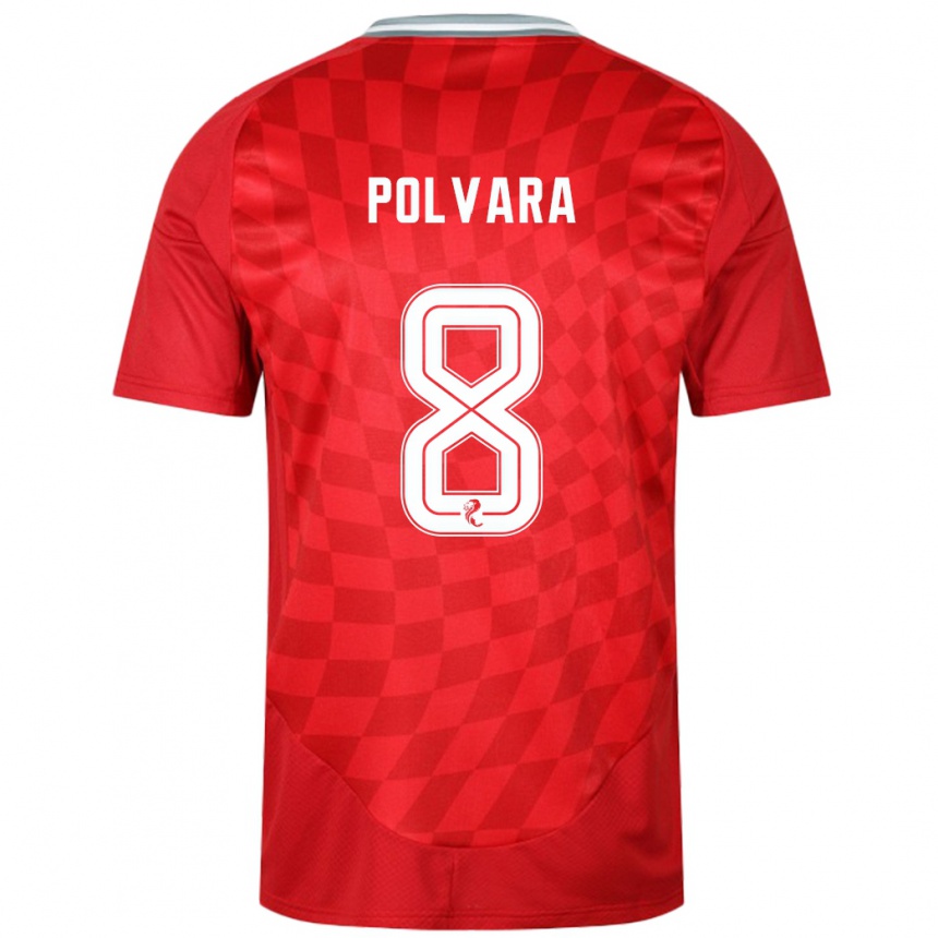 Niño Fútbol Camiseta Dante Polvara #8 Rojo 1ª Equipación 2024/25 Perú