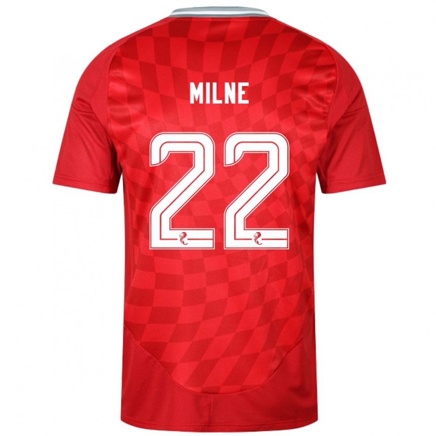 Niño Fútbol Camiseta Jack Milne #22 Rojo 1ª Equipación 2024/25 Perú