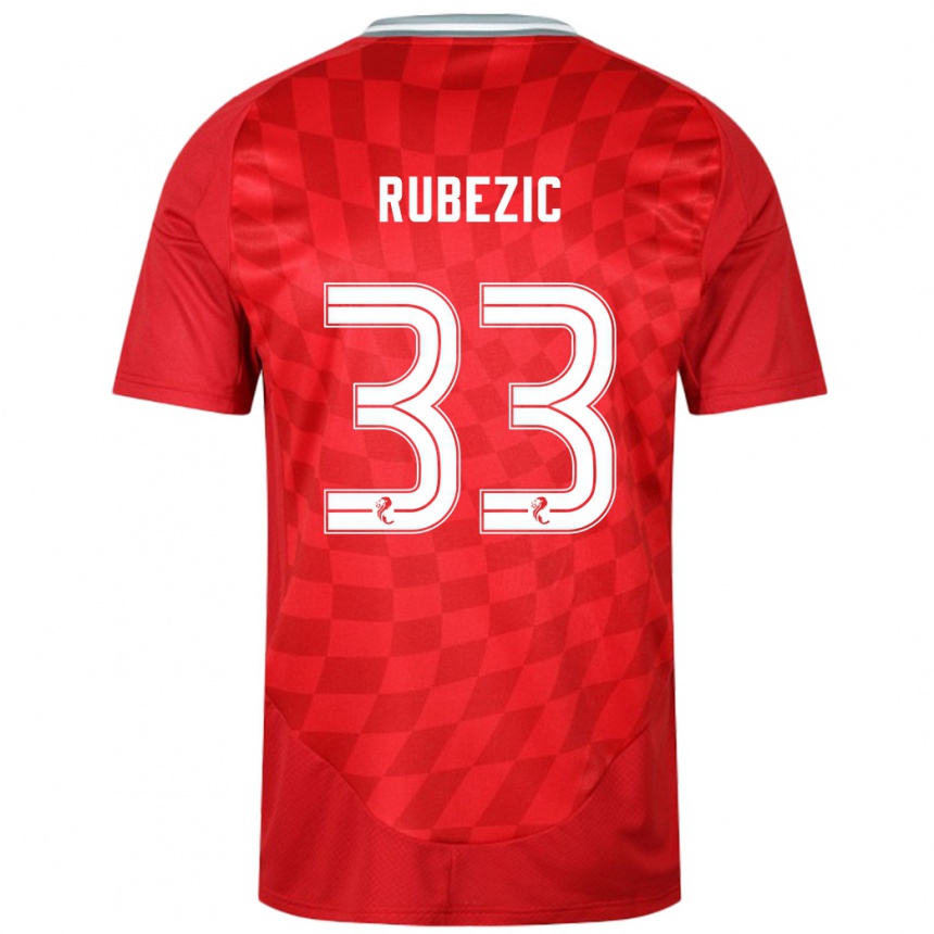 Niño Fútbol Camiseta Slobodan Rubezic #33 Rojo 1ª Equipación 2024/25 Perú