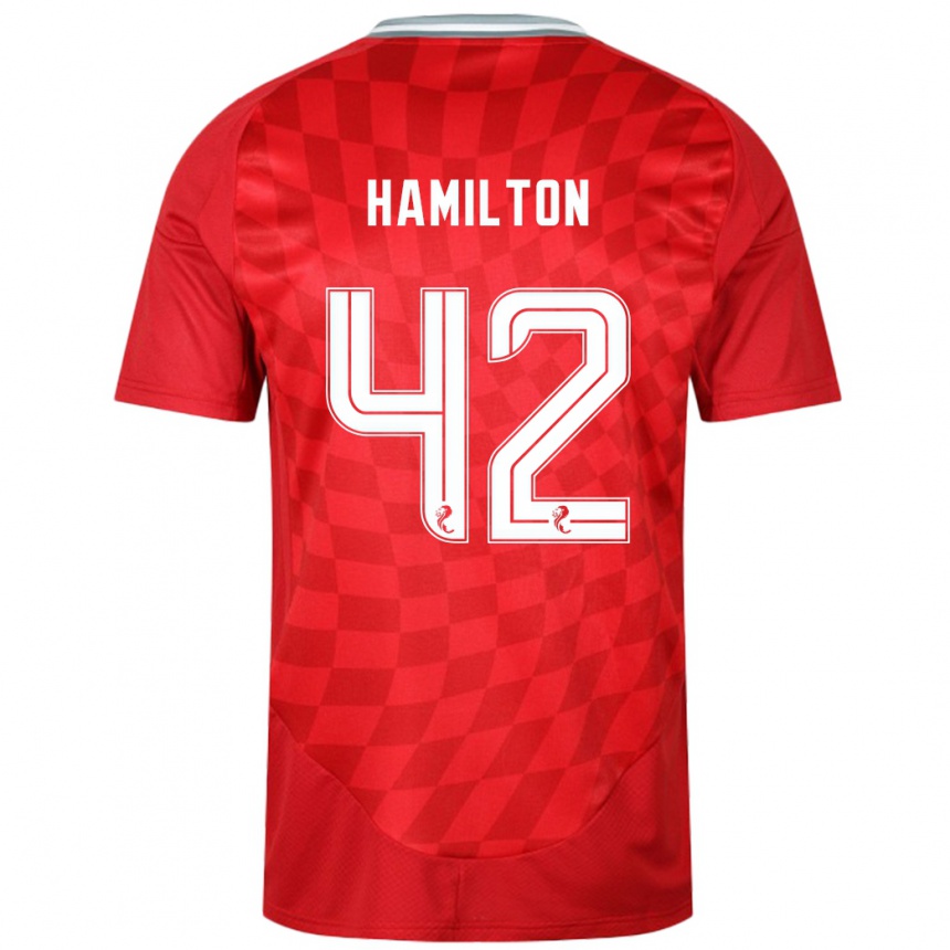 Niño Fútbol Camiseta Brendan Hamilton #42 Rojo 1ª Equipación 2024/25 Perú