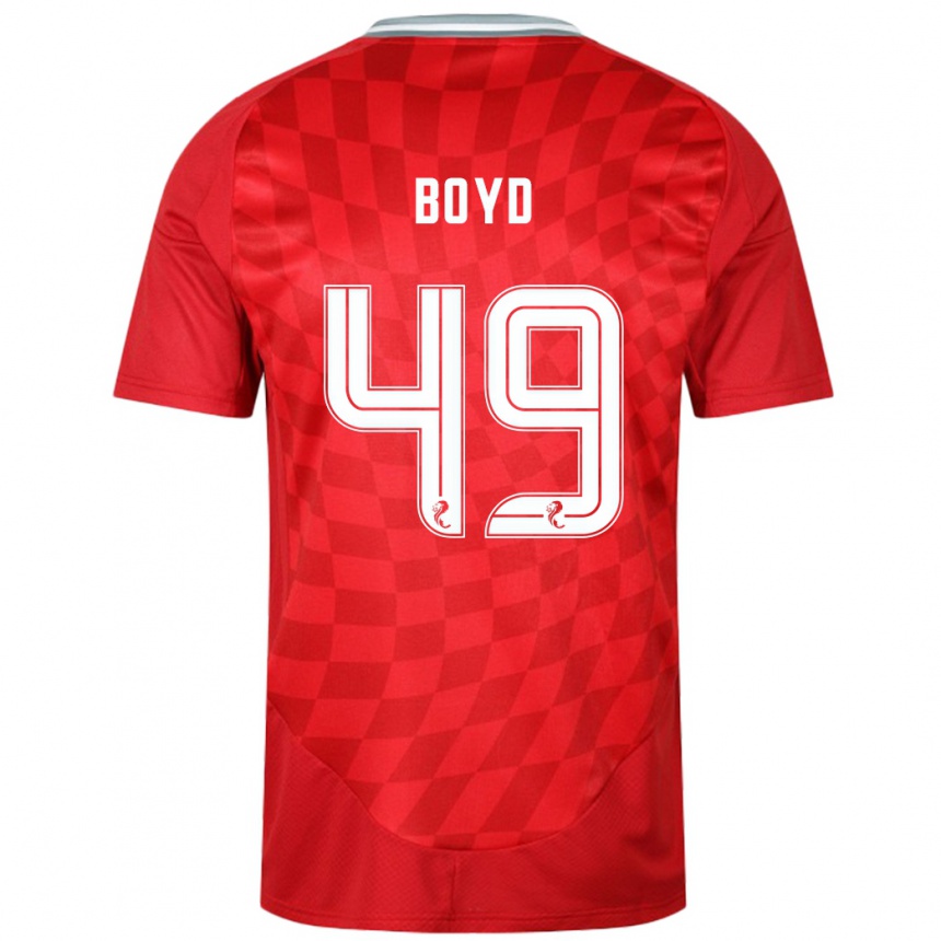 Niño Fútbol Camiseta Fletcher Boyd #49 Rojo 1ª Equipación 2024/25 Perú