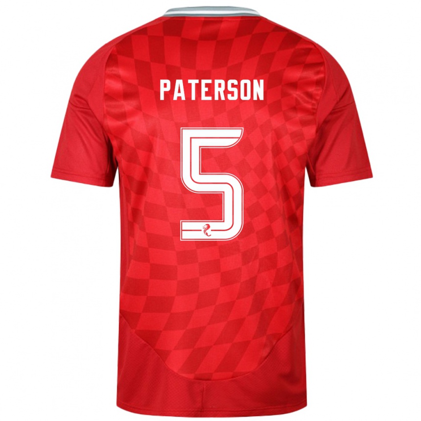 Niño Fútbol Camiseta Donna Paterson #5 Rojo 1ª Equipación 2024/25 Perú