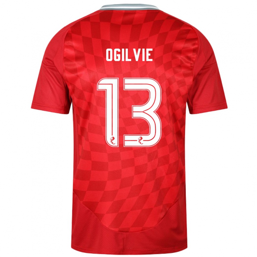 Niño Fútbol Camiseta Francesca Ogilvie #13 Rojo 1ª Equipación 2024/25 Perú