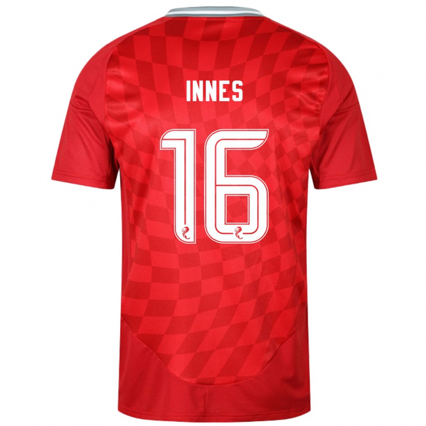 Niño Fútbol Camiseta Hannah Innes #16 Rojo 1ª Equipación 2024/25 Perú