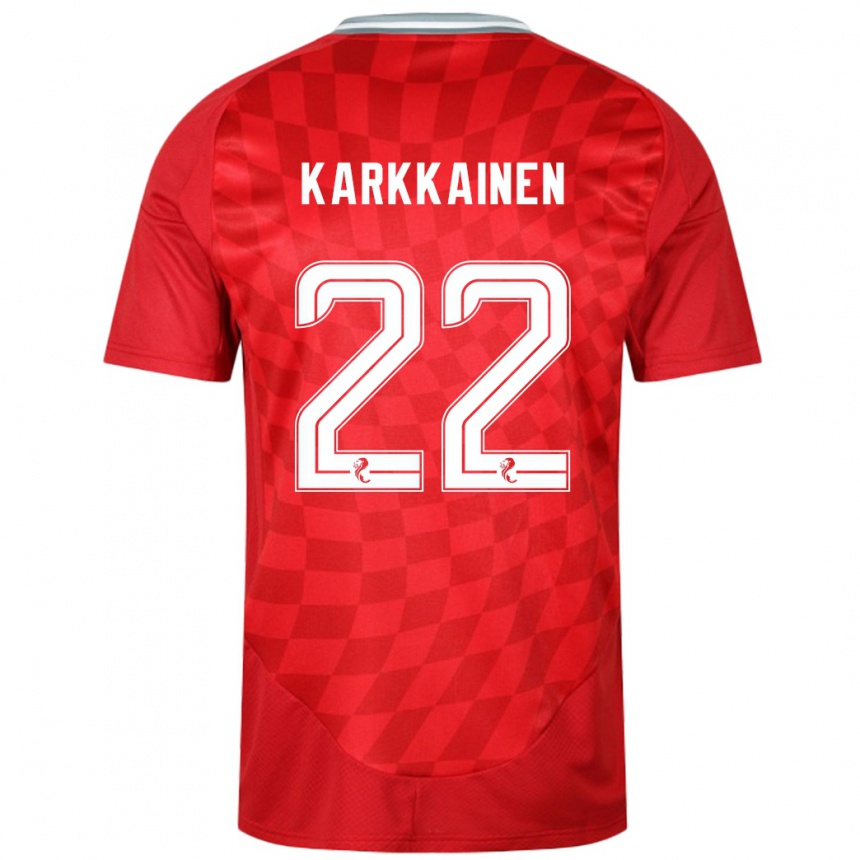 Niño Fútbol Camiseta Elena Kärkkäinen #22 Rojo 1ª Equipación 2024/25 Perú