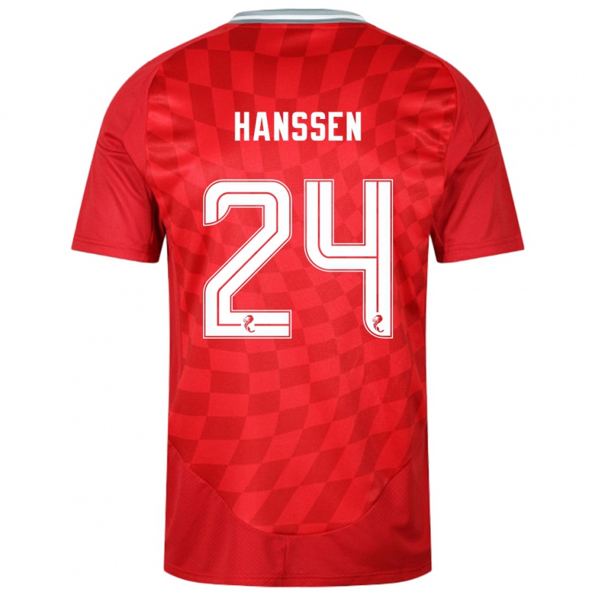 Niño Fútbol Camiseta Nadine Hanssen #24 Rojo 1ª Equipación 2024/25 Perú