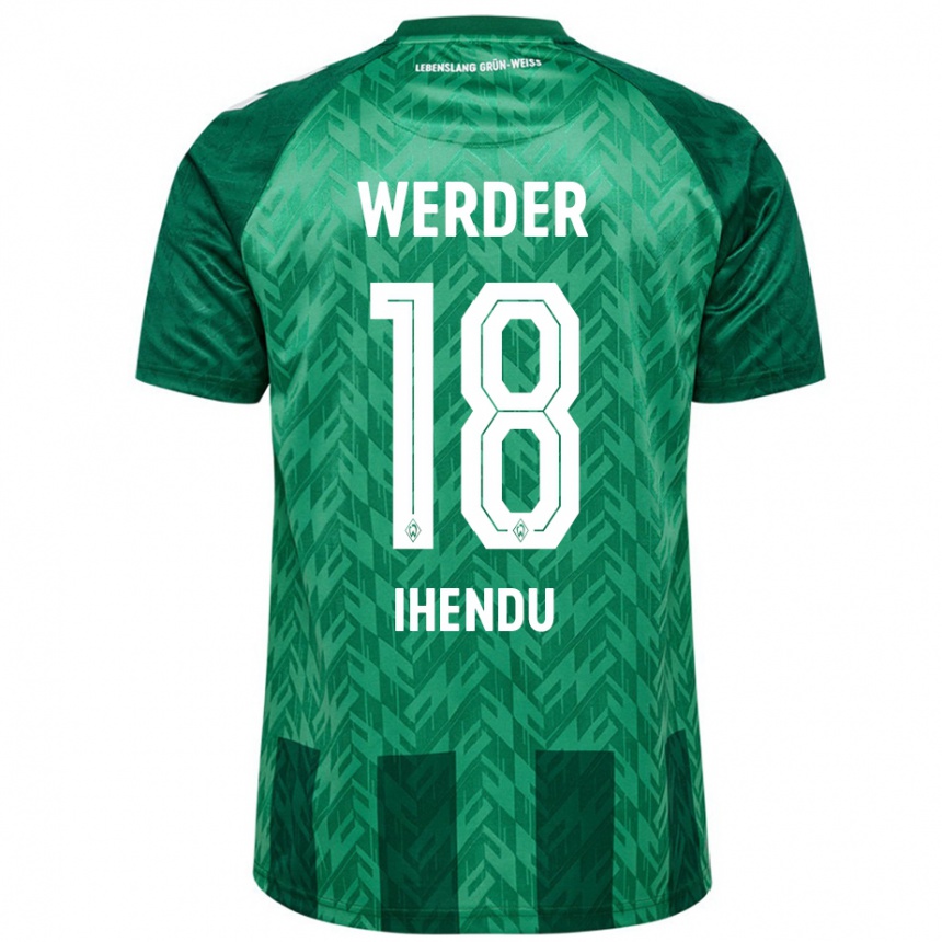 Niño Fútbol Camiseta Daniel Ihendu #18 Verde 1ª Equipación 2024/25 Perú