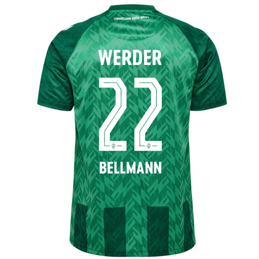 Niño Fútbol Camiseta Paul Bellmann #22 Verde 1ª Equipación 2024/25 Perú