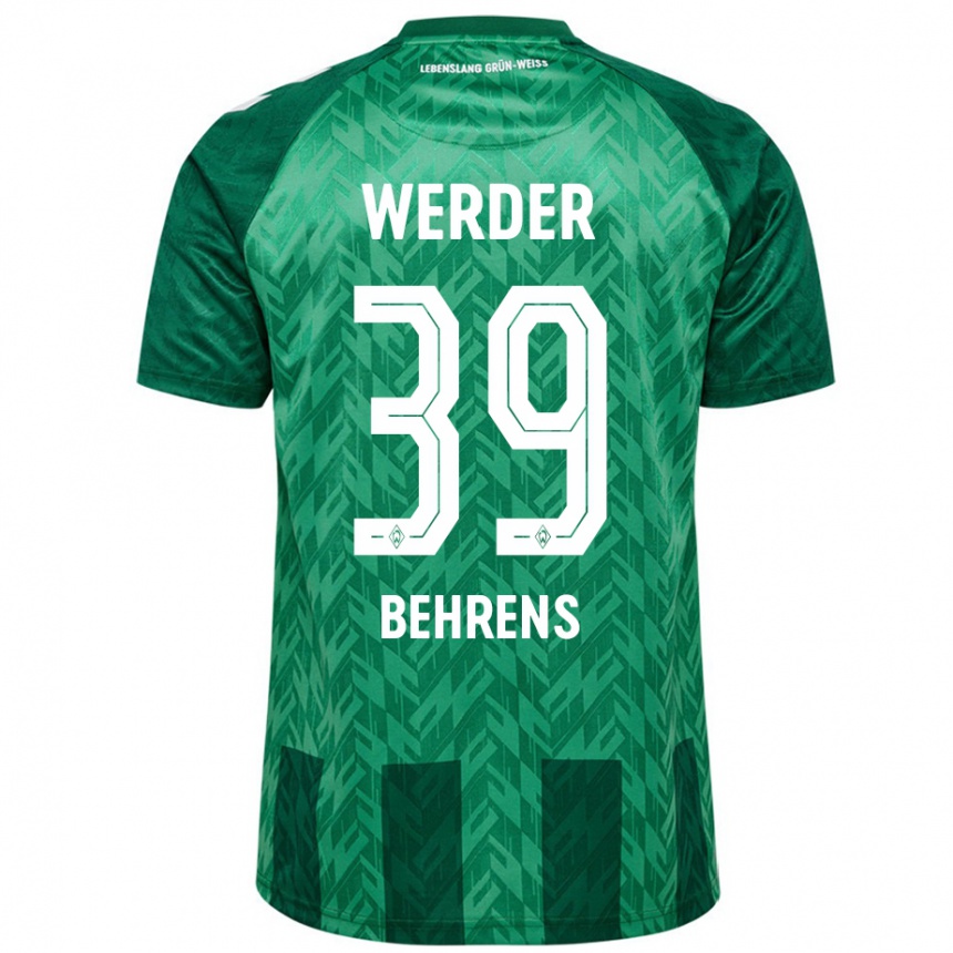 Niño Fútbol Camiseta Jette Behrens #39 Verde 1ª Equipación 2024/25 Perú