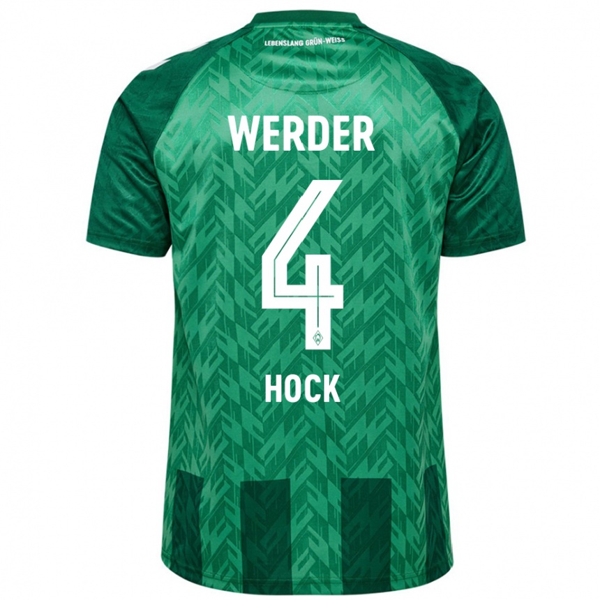 Niño Fútbol Camiseta Alexander Höck #4 Verde 1ª Equipación 2024/25 Perú