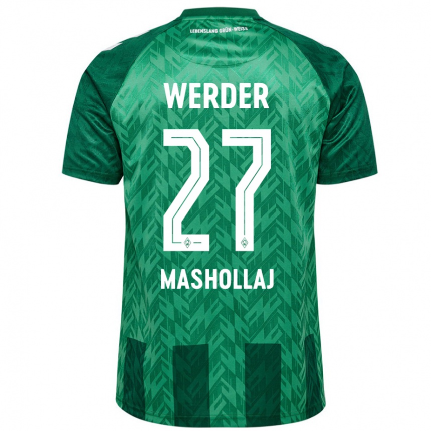 Niño Fútbol Camiseta Benjamin Mashollaj #27 Verde 1ª Equipación 2024/25 Perú