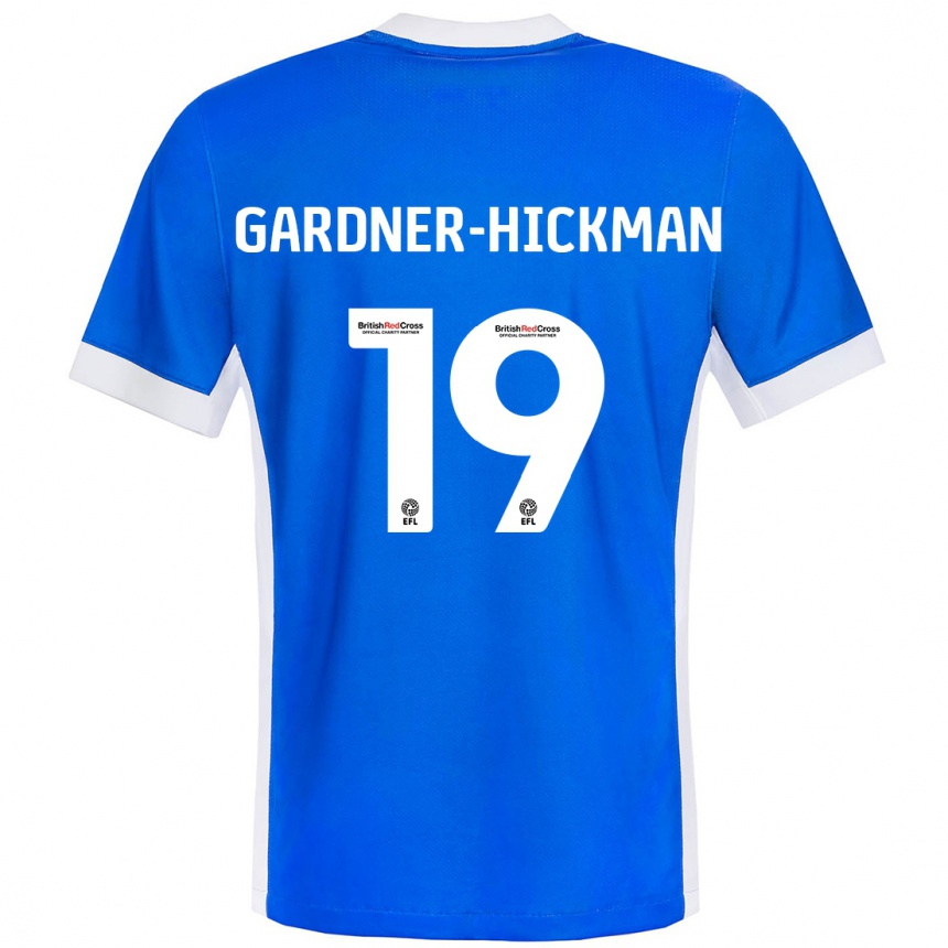 Niño Fútbol Camiseta Taylor Gardner-Hickman #19 Azul Blanco 1ª Equipación 2024/25 Perú