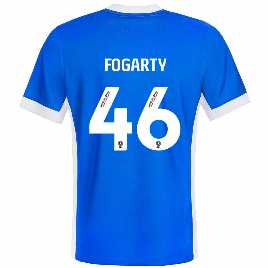 Niño Fútbol Camiseta Tom Fogarty #46 Azul Blanco 1ª Equipación 2024/25 Perú