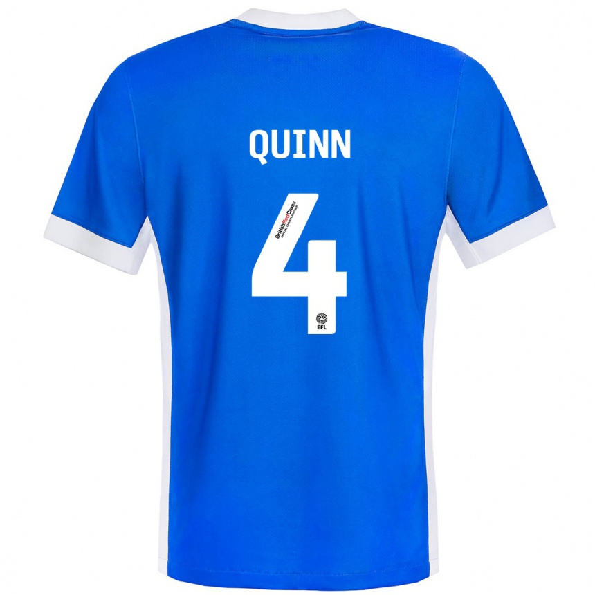 Niño Fútbol Camiseta Louise Catherine Quinn #4 Azul Blanco 1ª Equipación 2024/25 Perú