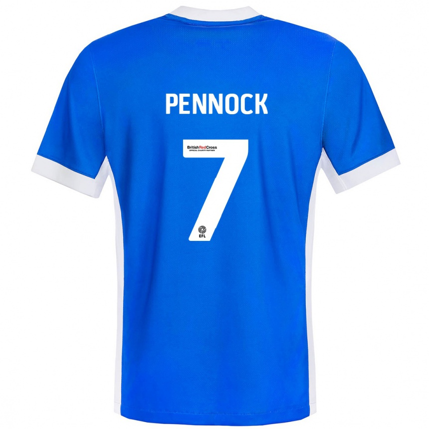 Niño Fútbol Camiseta Jade Pennock #7 Azul Blanco 1ª Equipación 2024/25 Perú