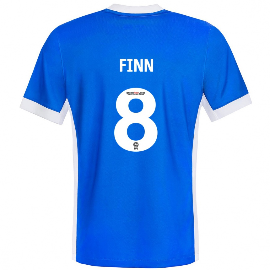 Niño Fútbol Camiseta Jamie Finn #8 Azul Blanco 1ª Equipación 2024/25 Perú