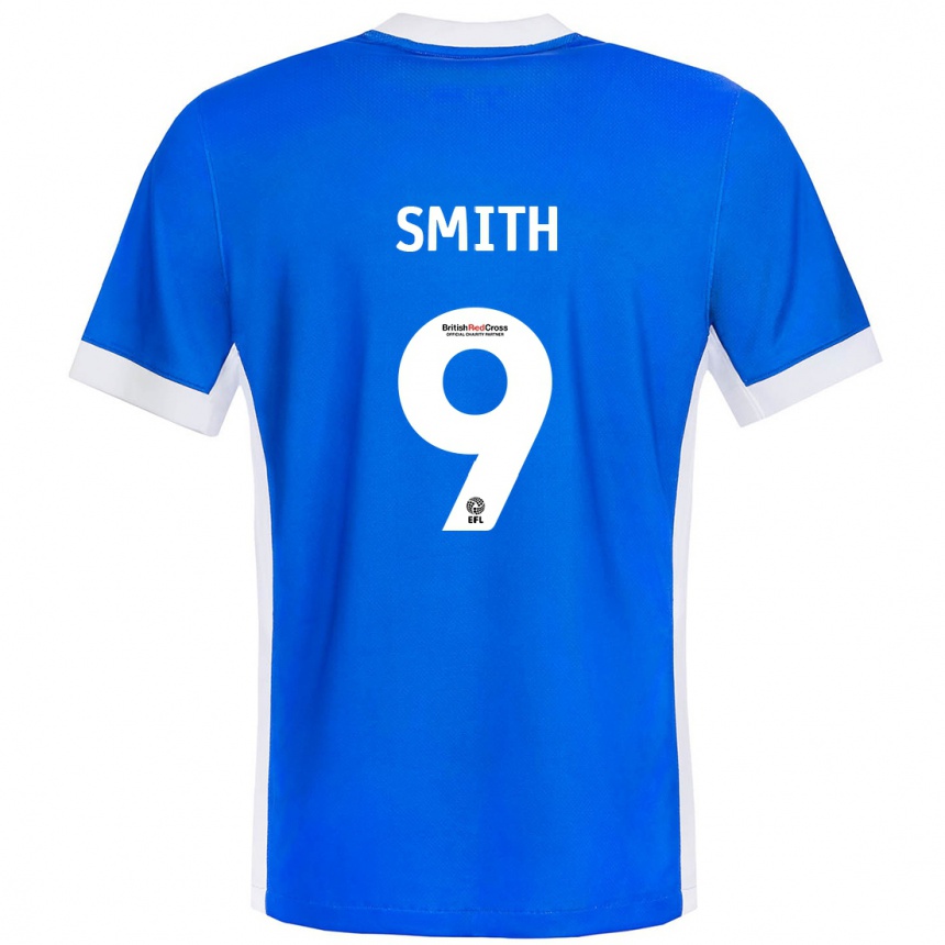 Niño Fútbol Camiseta Libby Smith #9 Azul Blanco 1ª Equipación 2024/25 Perú