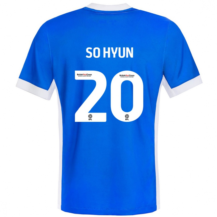 Niño Fútbol Camiseta Cho So-Hyun #20 Azul Blanco 1ª Equipación 2024/25 Perú