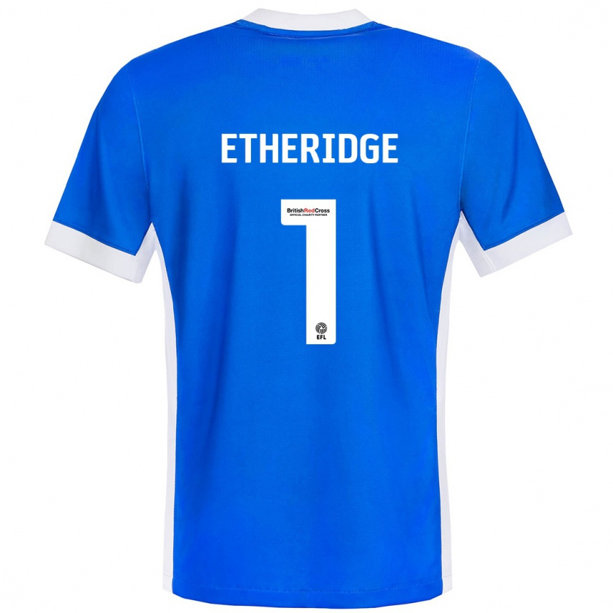 Niño Fútbol Camiseta Neil Etheridge #1 Azul Blanco 1ª Equipación 2024/25 Perú