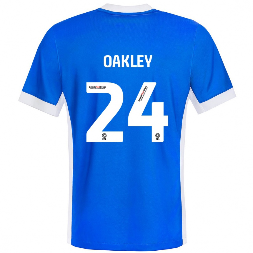 Niño Fútbol Camiseta Marcel Oakley #24 Azul Blanco 1ª Equipación 2024/25 Perú