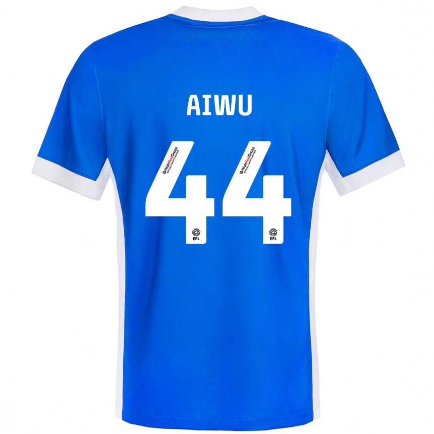 Niño Fútbol Camiseta Emanuel Aiwu #44 Azul Blanco 1ª Equipación 2024/25 Perú