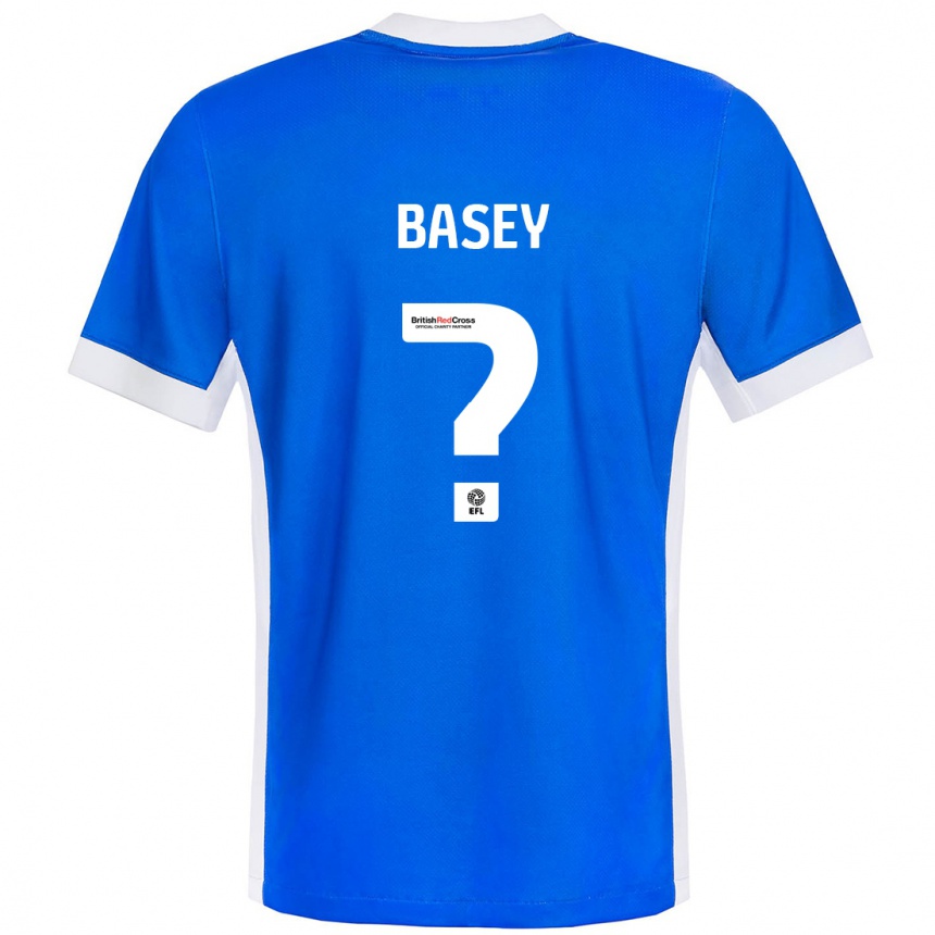 Niño Fútbol Camiseta Oliver Basey #0 Azul Blanco 1ª Equipación 2024/25 Perú