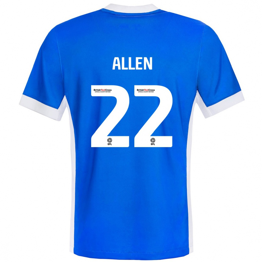 Niño Fútbol Camiseta Remi Allen #22 Azul Blanco 1ª Equipación 2024/25 Perú