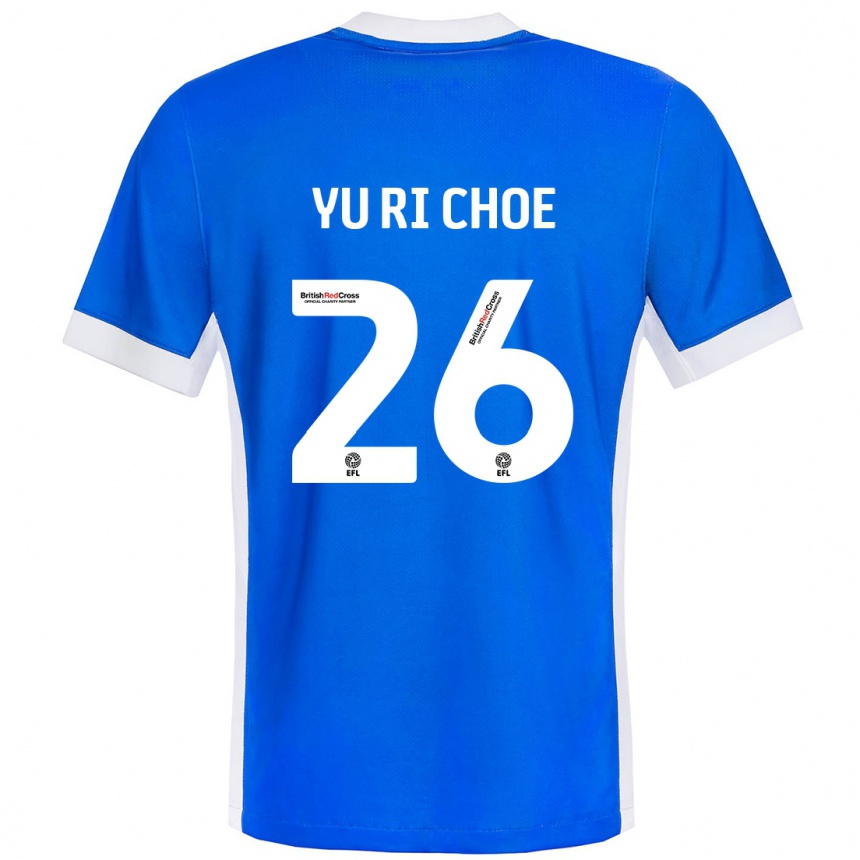 Niño Fútbol Camiseta Yu-Ri Choe #26 Azul Blanco 1ª Equipación 2024/25 Perú