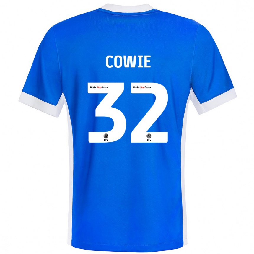 Niño Fútbol Camiseta Abbie Cowie #32 Azul Blanco 1ª Equipación 2024/25 Perú