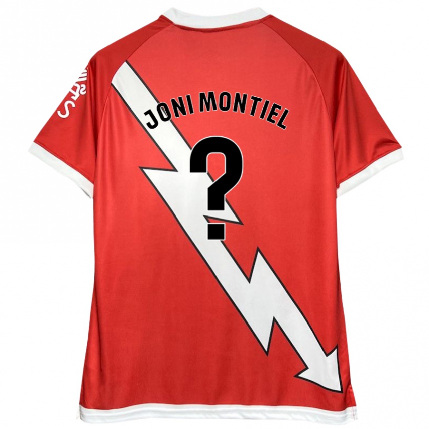 Niño Fútbol Camiseta Joni Montiel #0 Blanco Rojo 1ª Equipación 2024/25 Perú