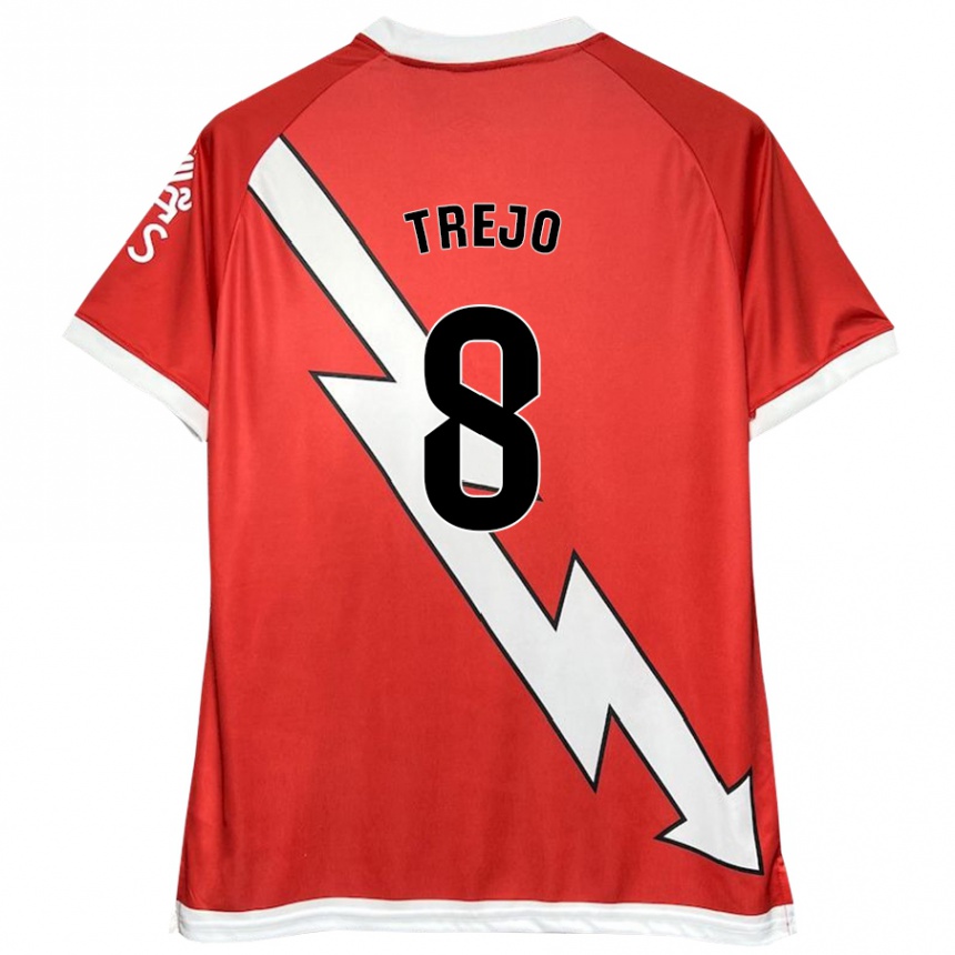 Niño Fútbol Camiseta Óscar Trejo #8 Blanco Rojo 1ª Equipación 2024/25 Perú