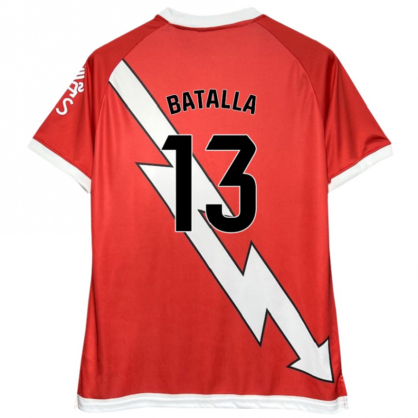 Niño Fútbol Camiseta Augusto Batalla #13 Blanco Rojo 1ª Equipación 2024/25 Perú