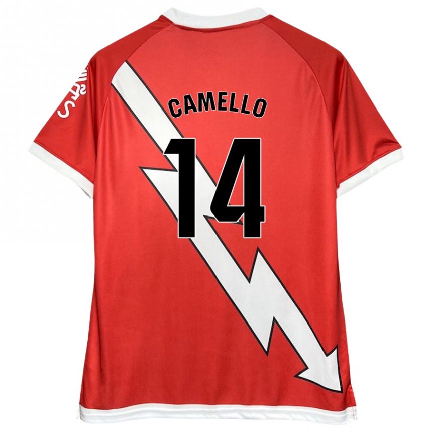 Niño Fútbol Camiseta Sergio Camello #14 Blanco Rojo 1ª Equipación 2024/25 Perú