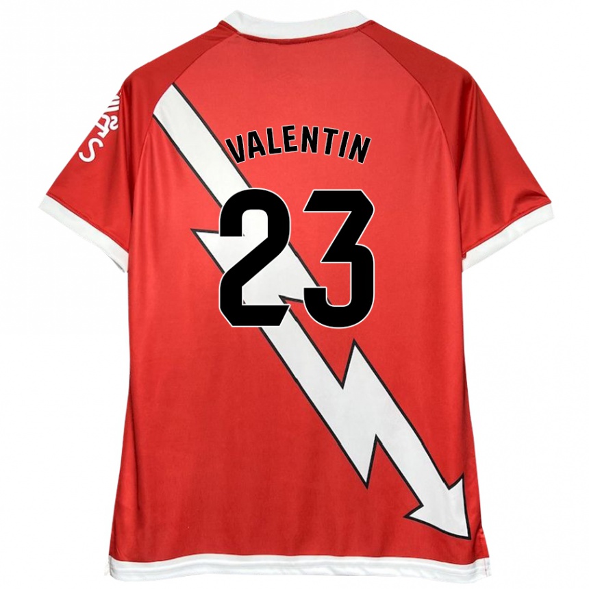 Niño Fútbol Camiseta Óscar Valentín #23 Blanco Rojo 1ª Equipación 2024/25 Perú