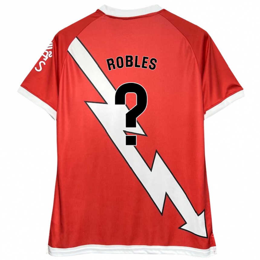 Niño Fútbol Camiseta Diego Robles #0 Blanco Rojo 1ª Equipación 2024/25 Perú