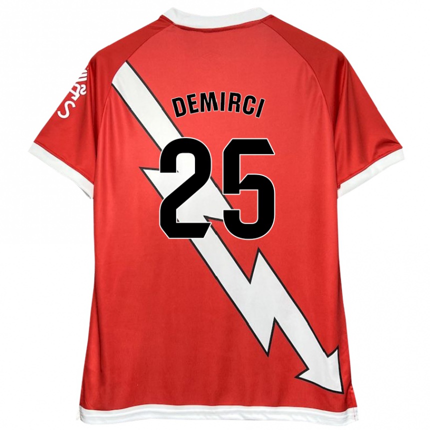 Niño Fútbol Camiseta Mert Demirci #25 Blanco Rojo 1ª Equipación 2024/25 Perú