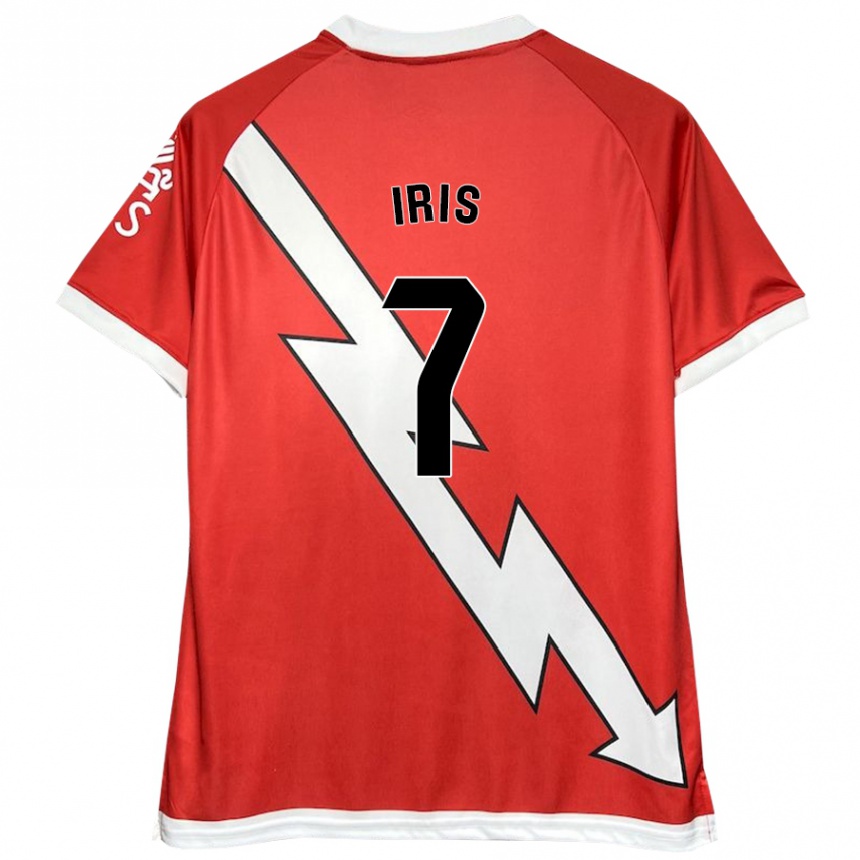 Niño Fútbol Camiseta Iris Ponciano Del Rio #7 Blanco Rojo 1ª Equipación 2024/25 Perú