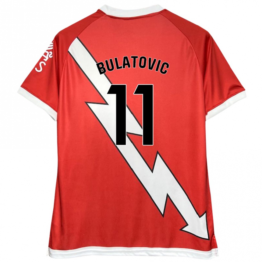 Niño Fútbol Camiseta Slađana Bulatović #11 Blanco Rojo 1ª Equipación 2024/25 Perú