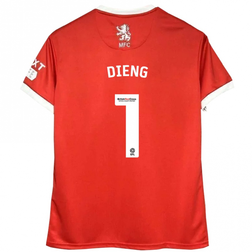 Niño Fútbol Camiseta Seny Dieng #1 Rojo Blanco 1ª Equipación 2024/25 Perú