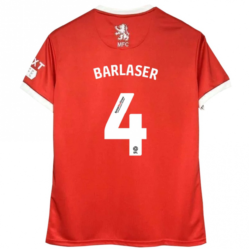 Niño Fútbol Camiseta Dan Barlaser #4 Rojo Blanco 1ª Equipación 2024/25 Perú