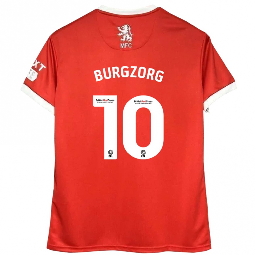 Niño Fútbol Camiseta Delano Burgzorg #10 Rojo Blanco 1ª Equipación 2024/25 Perú