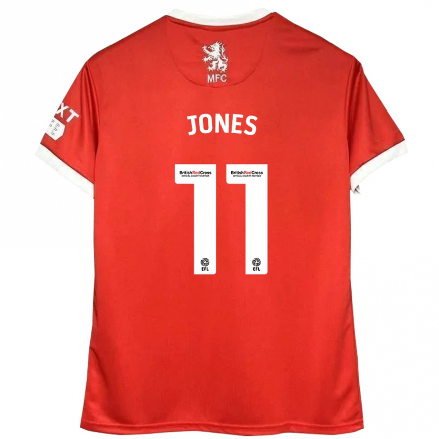 Niño Fútbol Camiseta Isaiah Jones #11 Rojo Blanco 1ª Equipación 2024/25 Perú