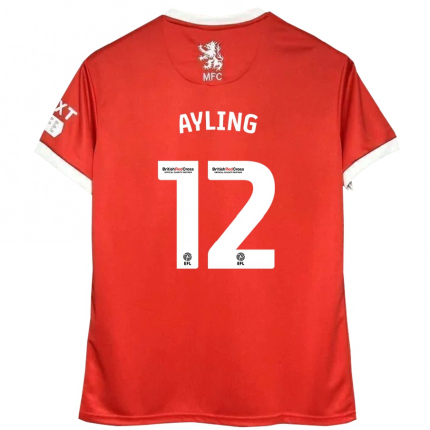 Niño Fútbol Camiseta Luke Ayling #12 Rojo Blanco 1ª Equipación 2024/25 Perú