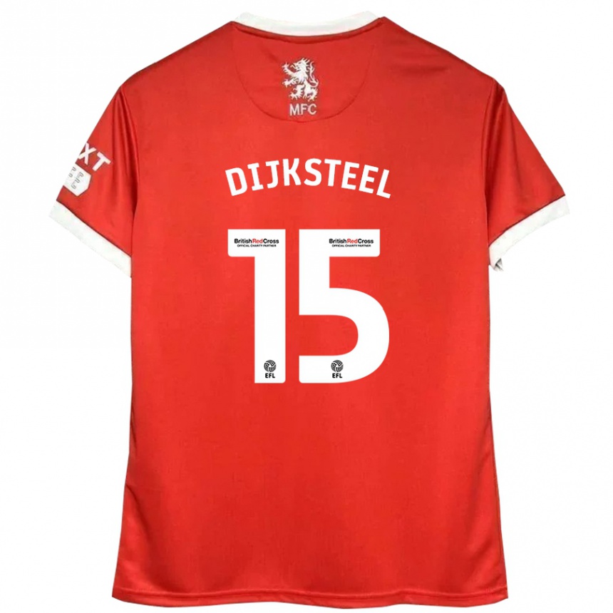 Niño Fútbol Camiseta Anfernee Dijksteel #15 Rojo Blanco 1ª Equipación 2024/25 Perú