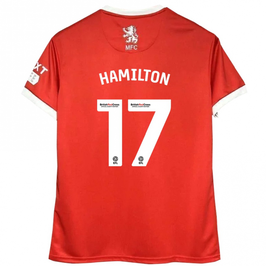 Niño Fútbol Camiseta Micah Hamilton #17 Rojo Blanco 1ª Equipación 2024/25 Perú