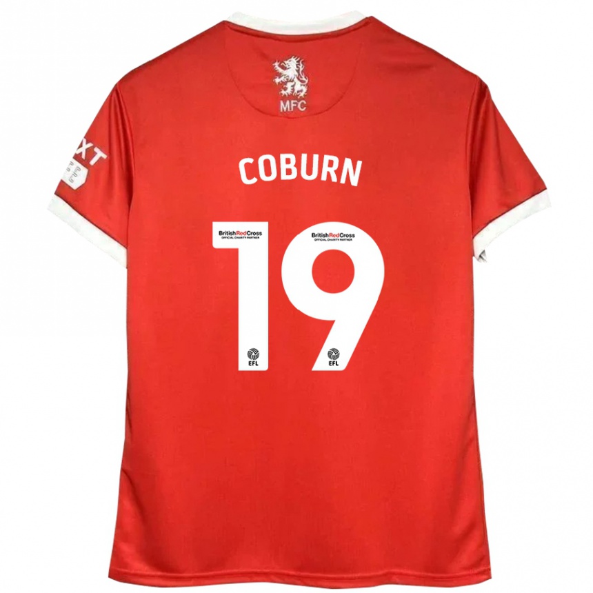 Niño Fútbol Camiseta Josh Coburn #19 Rojo Blanco 1ª Equipación 2024/25 Perú